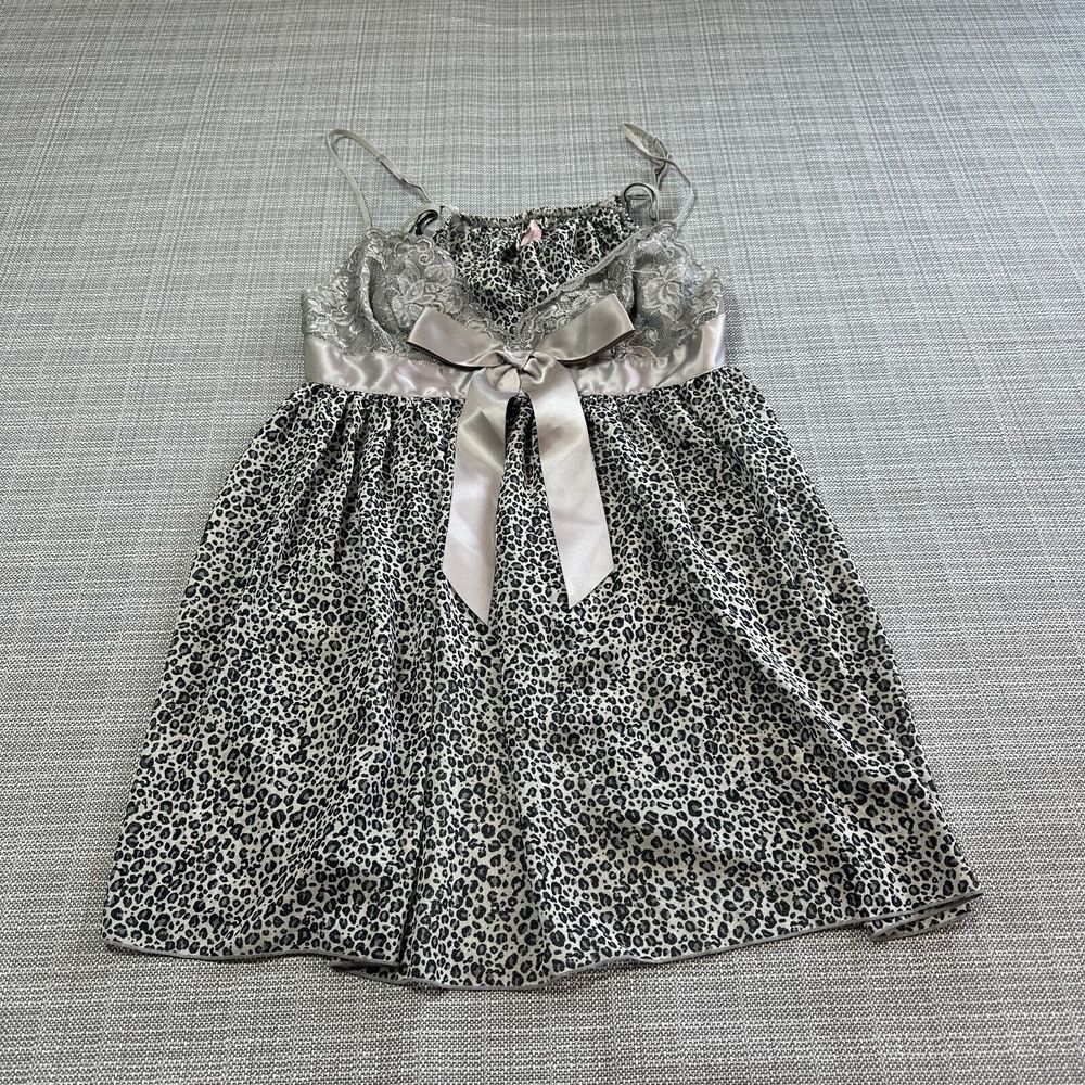 New Silk Lace Leopard Chemise Slip Dress Nightie Medium‎ Thongs Inner Secrets